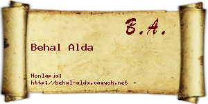 Behal Alda névjegykártya