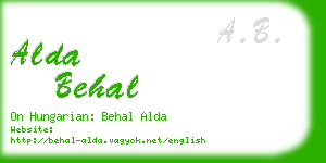alda behal business card